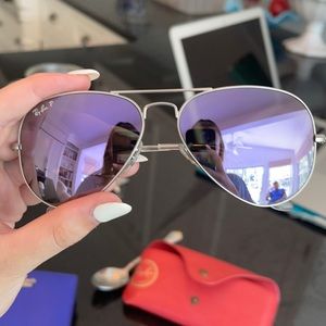 Junior size Purple and Silver Ray Ban